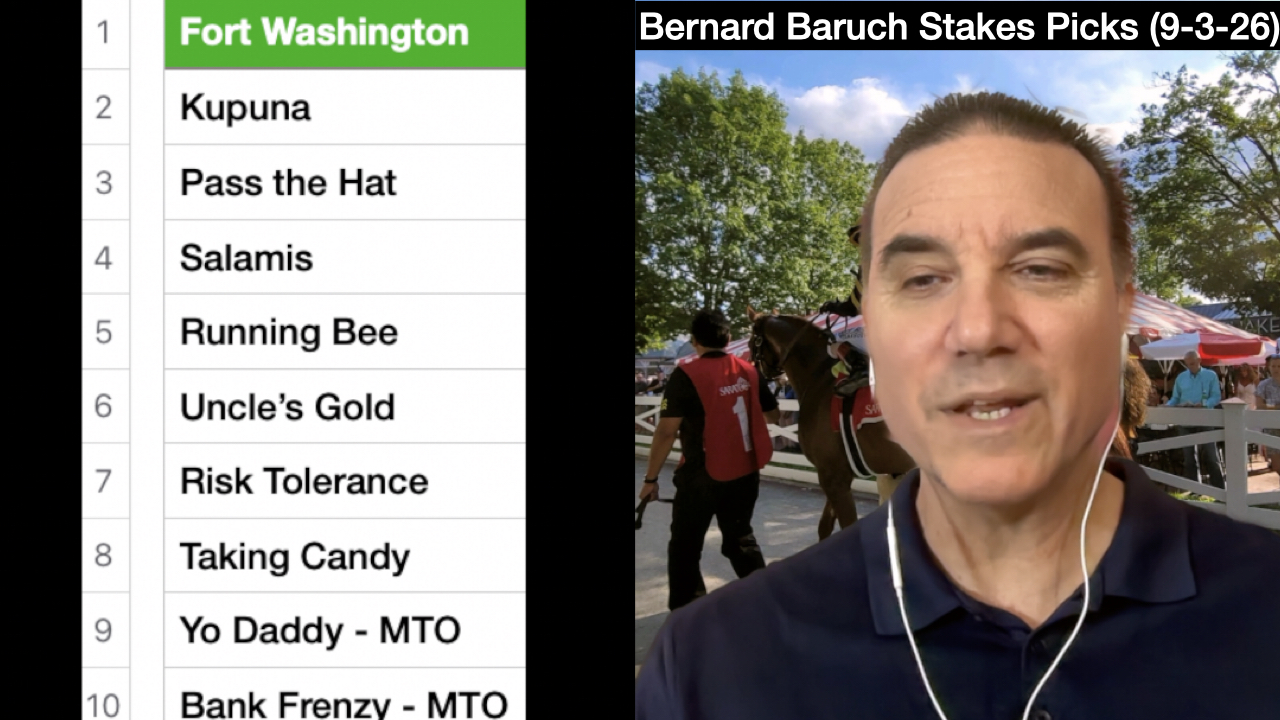 Bernard Baruch Stakes 2026 Video Picks (9-3-26)
