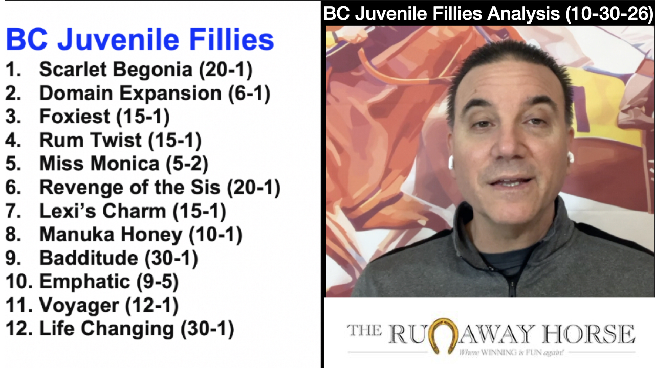 BC Juvenile Fillies Video Picks (10-30-26)