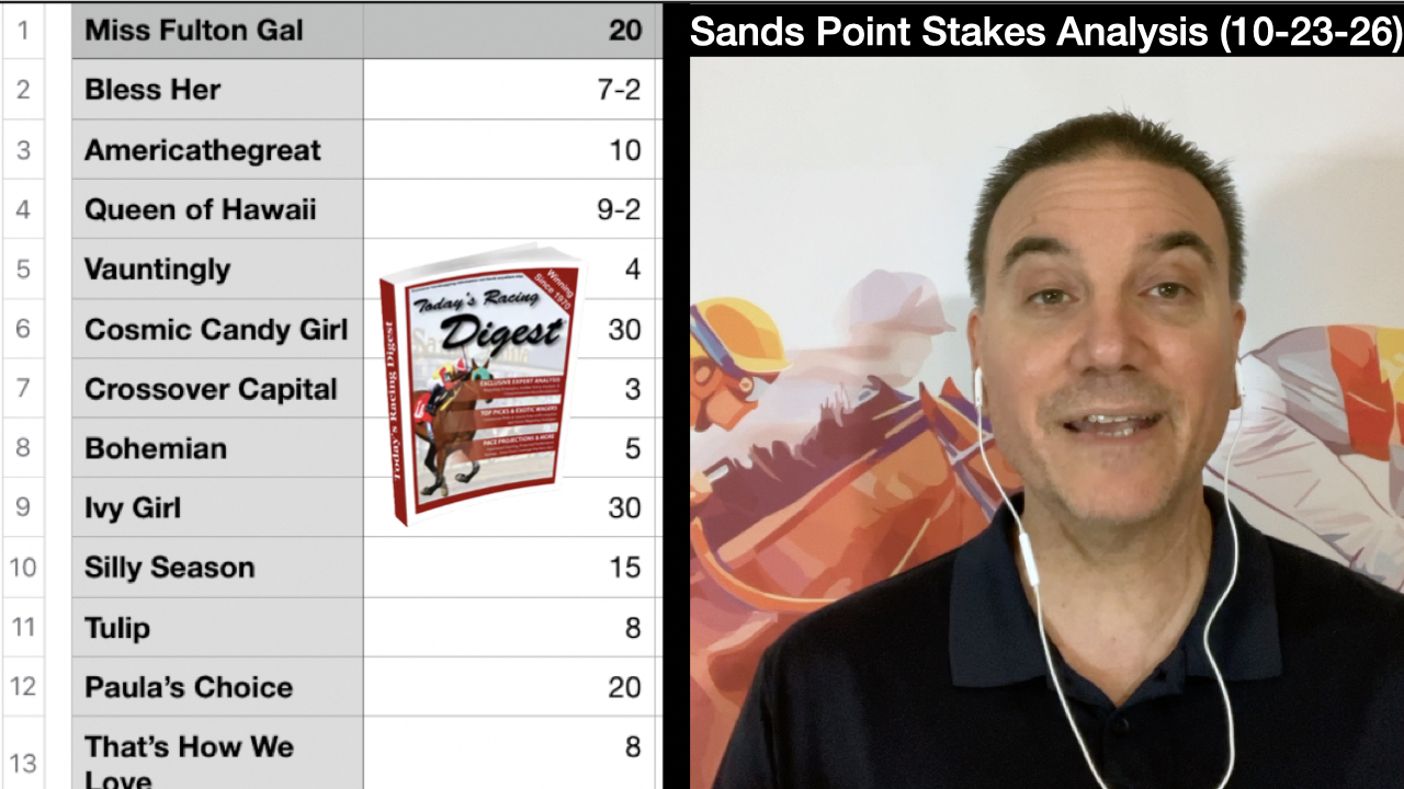 Sands Point Stakes 2026 Video Picks (10-23-26)